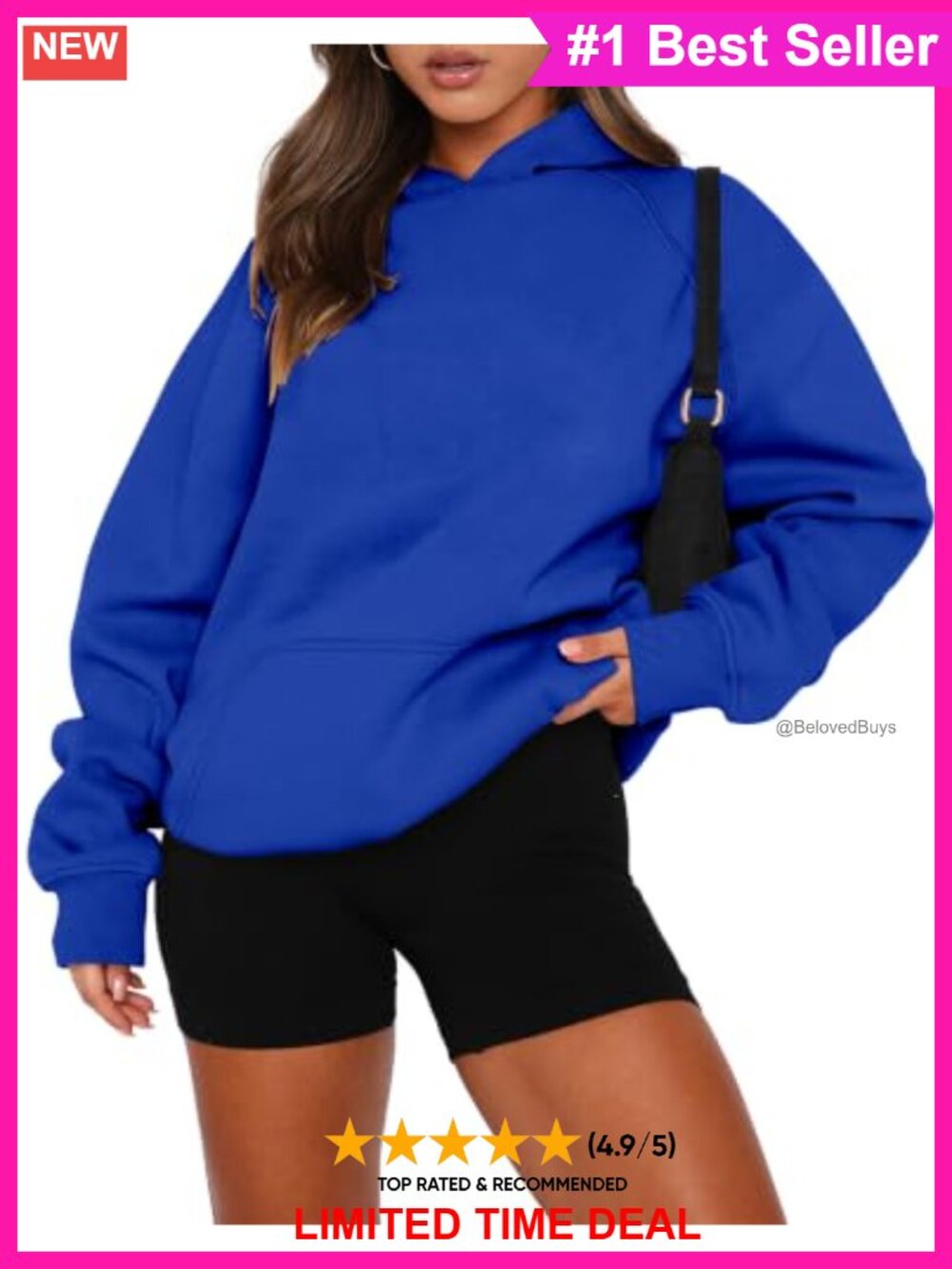 Pullover Hoodie Long Sleeve Kangaroo Pocket Fleece Sweatshirt Casual Womens